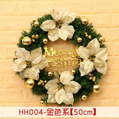 40 50 60CM Christmas Wreath Mince Rattan Ring Door Hanging Christmas Decorations, Christmas Wreath Window