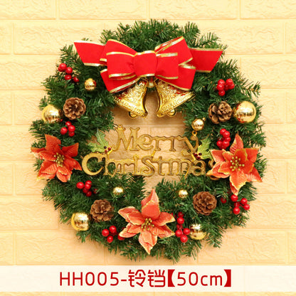 40 50 60CM Christmas Wreath Mince Rattan Ring Door Hanging Christmas Decorations, Christmas Wreath Window