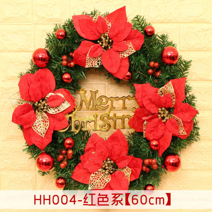 40 50 60CM Christmas Wreath Mince Rattan Ring Door Hanging Christmas Decorations, Christmas Wreath Window