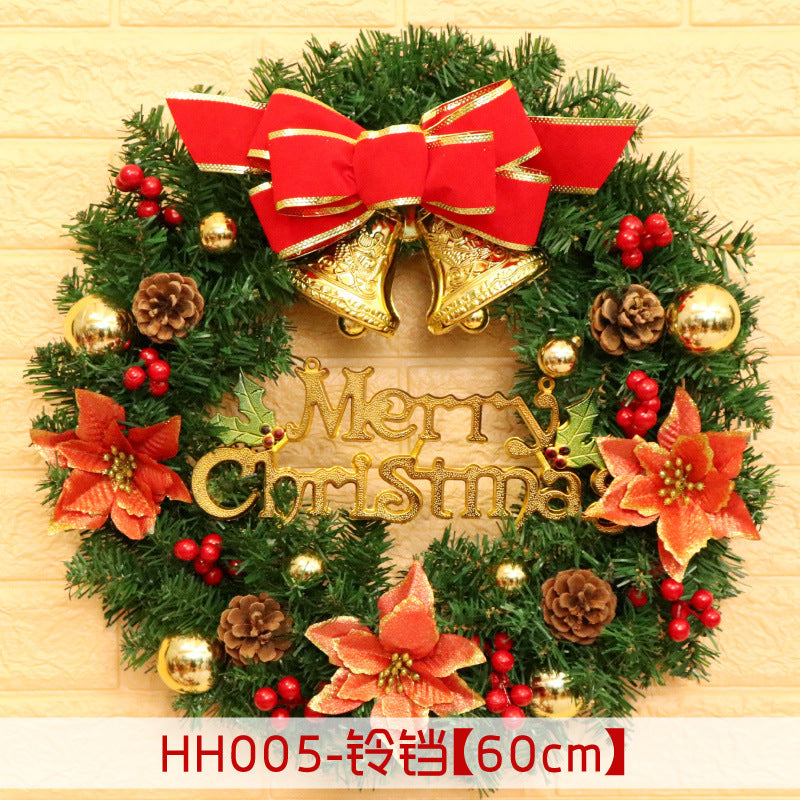 40 50 60CM Christmas Wreath Mince Rattan Ring Door Hanging Christmas Decorations, Christmas Wreath Window