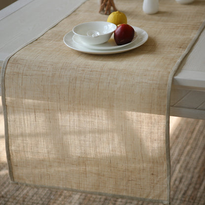 Rustic Handmade Pure Linen Woven Table Runner American Jane