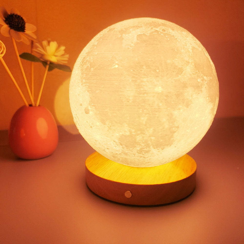 Petite lampe de nuit rotative en forme de lune endormie