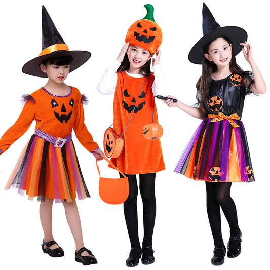 Costume d'Halloween pour enfants, costume de citrouille pour filles