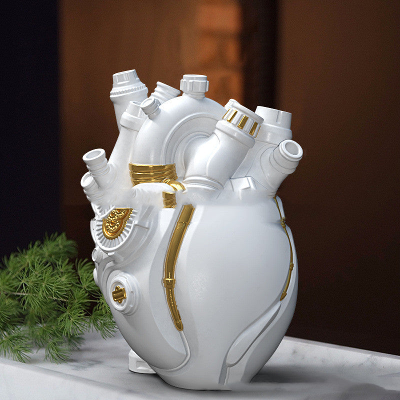 Vase en forme de cœur de simulation cyberpunk, décoration créative pour la maison, technologie d'Halloween