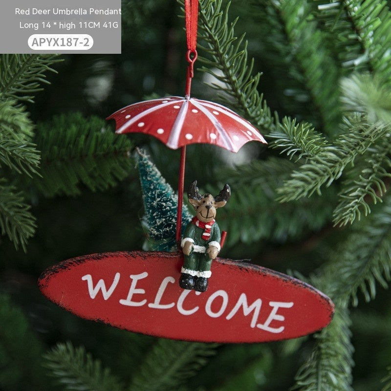 Pendentif en forme de montgolfière de Noël en fer nordique, décorations créatives, breloques pour arbres