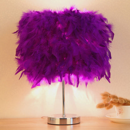 Veilleuse girly mignonne pour chambre à coucher en plumes