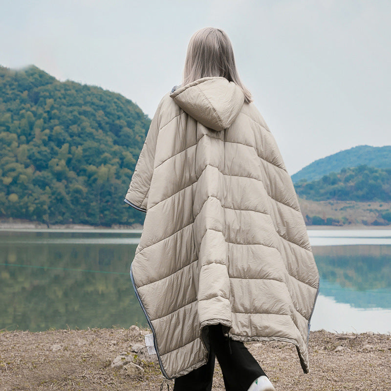 Saco de dormir para adultos con capa portátil al aire libre