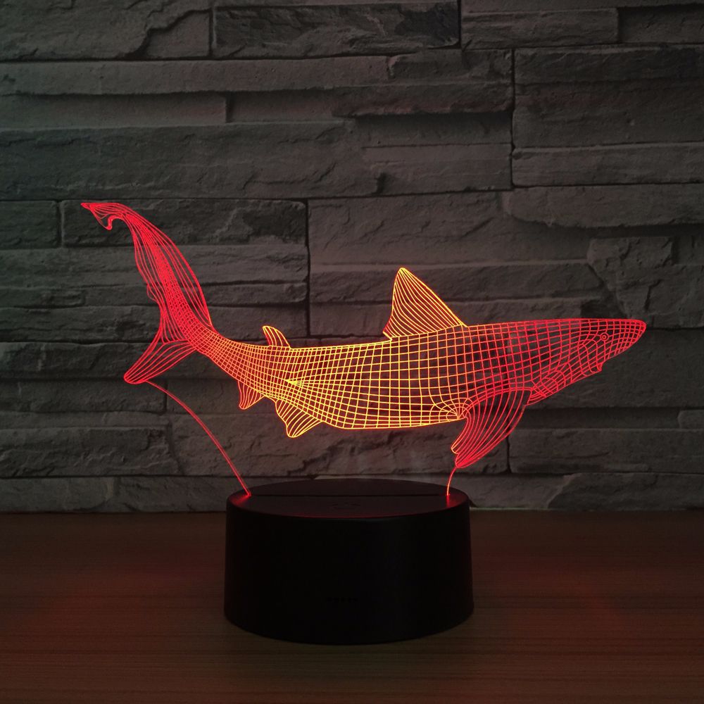 Lampe poisson LED tactile colorée