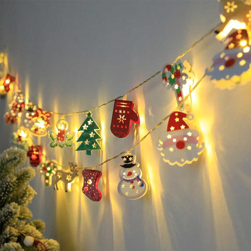 Cadena de luces LED navideñas, Papá Noel, alce, muñeco de nieve, adorno navideño, cadena de luces, decoraciones navideñas, regalo de Navidad de Año Nuevo