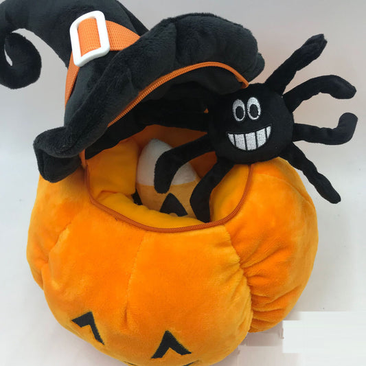 Jouet en peluche d'oreiller de citrouille de chapeau d'Halloween