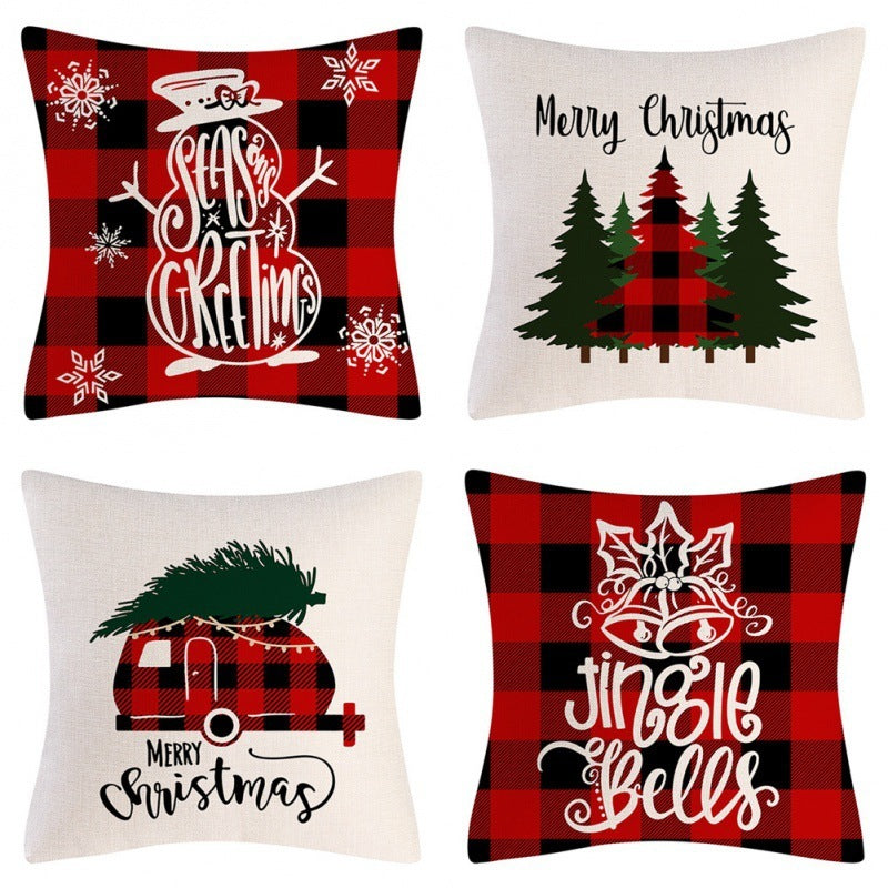 Home Decoration Christmas Pillow Cover Four-piece Set