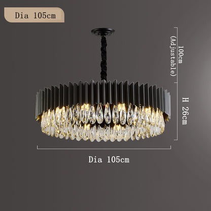 Iluminación moderna y sencilla para sala de estar de cristal negro