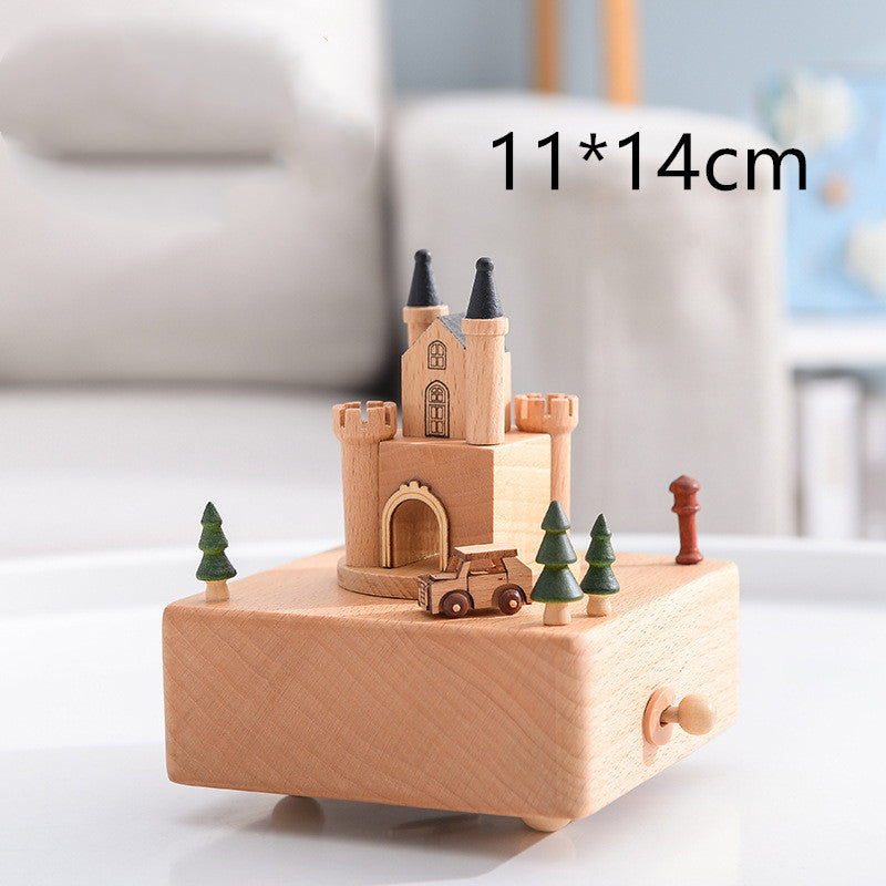 Music Boxes Innovative Rotating Musical Box Wooden Music Box Table Decoration