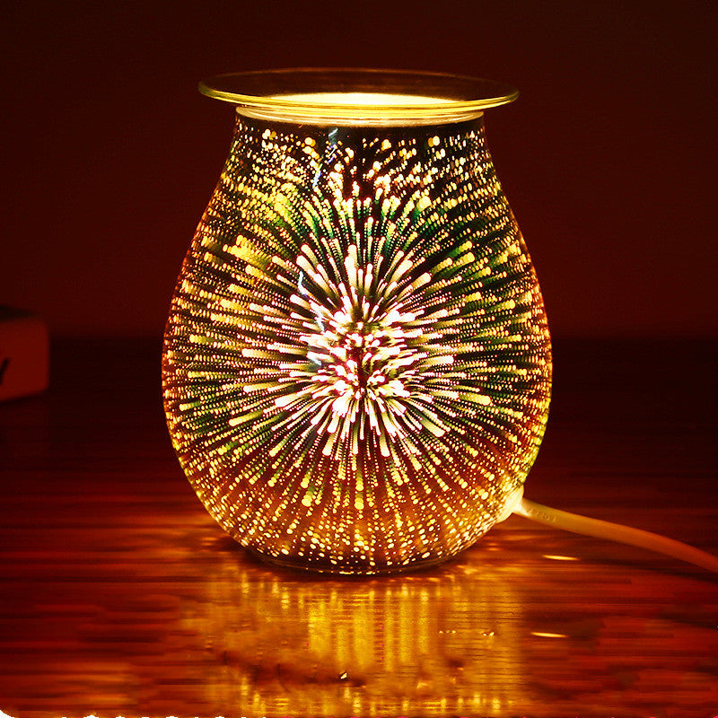 Lampe d'aromathérapie électrique en verre 3D