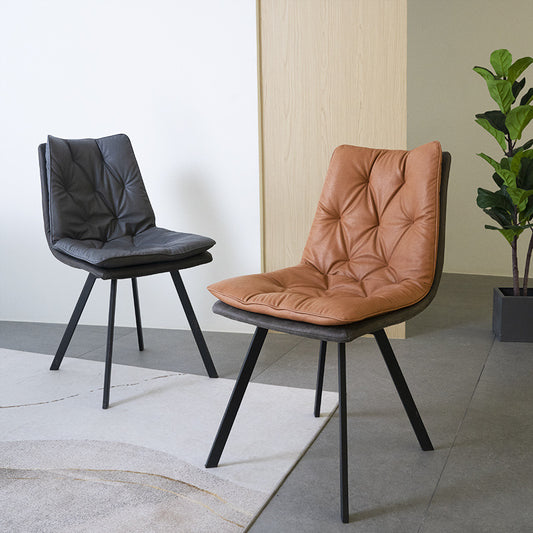 Table de salle à manger et tabouret en cuir respectueux de l'environnement, haut de gamme moderne