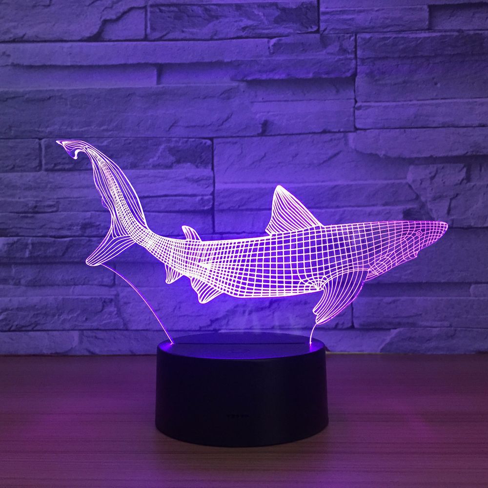 Lampe poisson LED tactile colorée