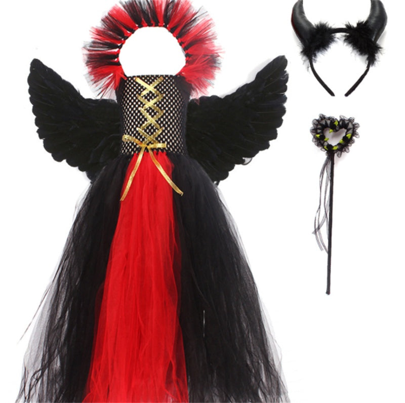 Robe gothique de cosplay du petit diable d'Halloween