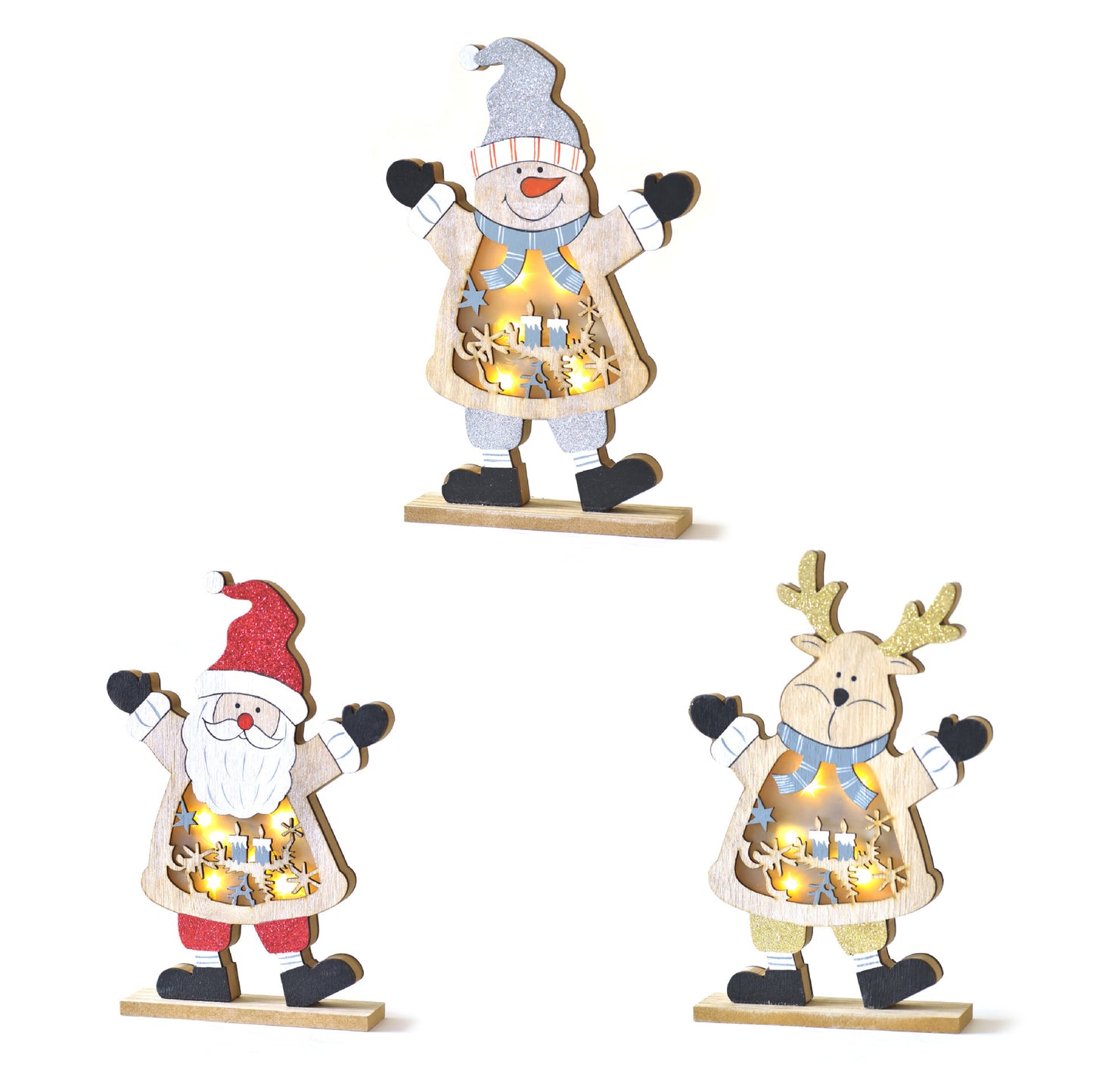 Christmas Decorations Wooden Ornaments For Santa