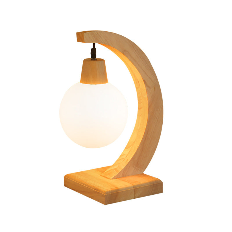 Lampe de table à LED en bois originale et créative de style nordique