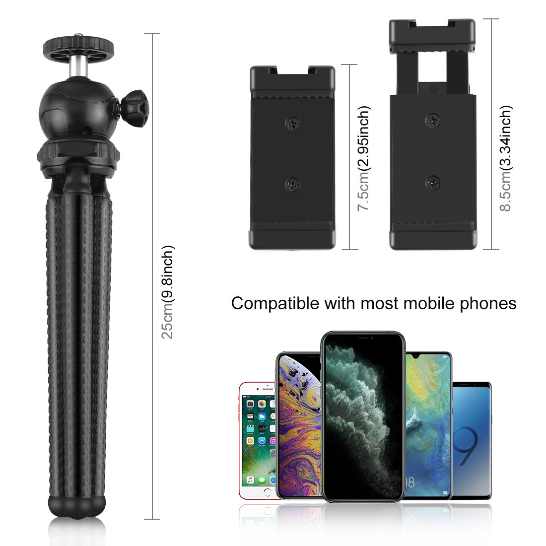 Compatible avec Apple, kit de diffusion en direct Octopus Yripod avec microphone à lumière de remplissage