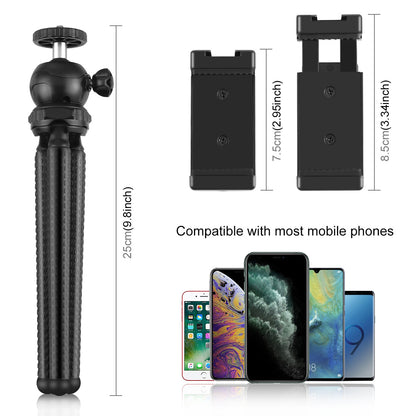 Compatible avec Apple, kit de diffusion en direct Octopus Yripod avec microphone à lumière de remplissage