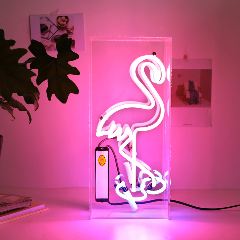 Retro neon decorative lamp glass tube iron box lamp