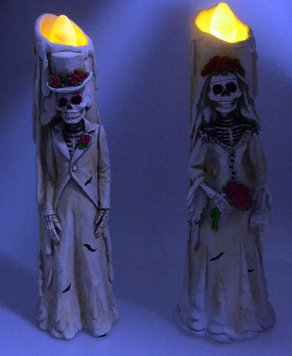 Accesorios de decoración de barra de Halloween, luces de velas, luces LED, luces de calabaza, collar de calavera creativo, calavera de terror