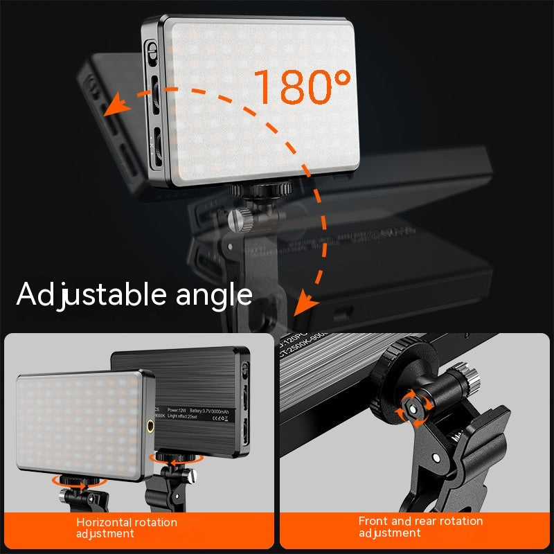 Mini luz de relleno portátil transfronteriza, luz ambiental RGBled para exteriores