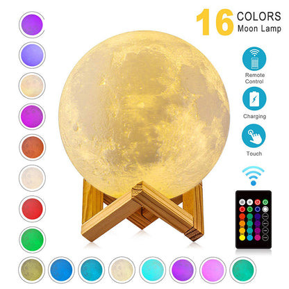 Veilleuses LED lampe de lune impression 3D clair de lune minuterie réglable Table de chevet rechargeable lampe de bureau veilleuse LED pour enfants 