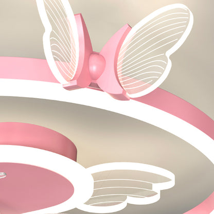 Plafonnier papillon en forme de coeur de dessin animé simple pour enfants