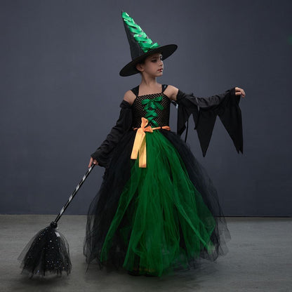 Ropa infantil de Halloween Disfraz de bruja Espectáculo de disfraces