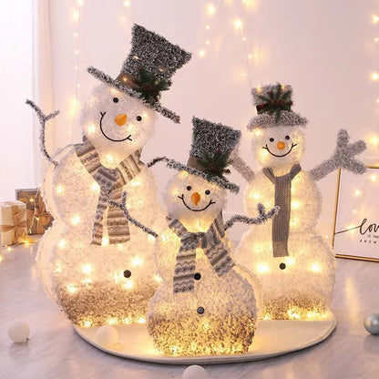 Adornos navideños de muñeco de nieve luminosos a la moda