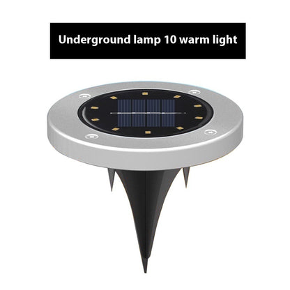 Lámpara solar de acero inoxidable para jardín, subterránea, para exteriores