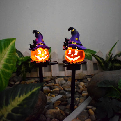 Lámpara solar de calabaza con ambiente creativo para Halloween al aire libre