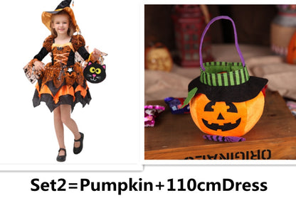 Déguisement d'Halloween pour enfants, robe de princesse sorcière Cosplay