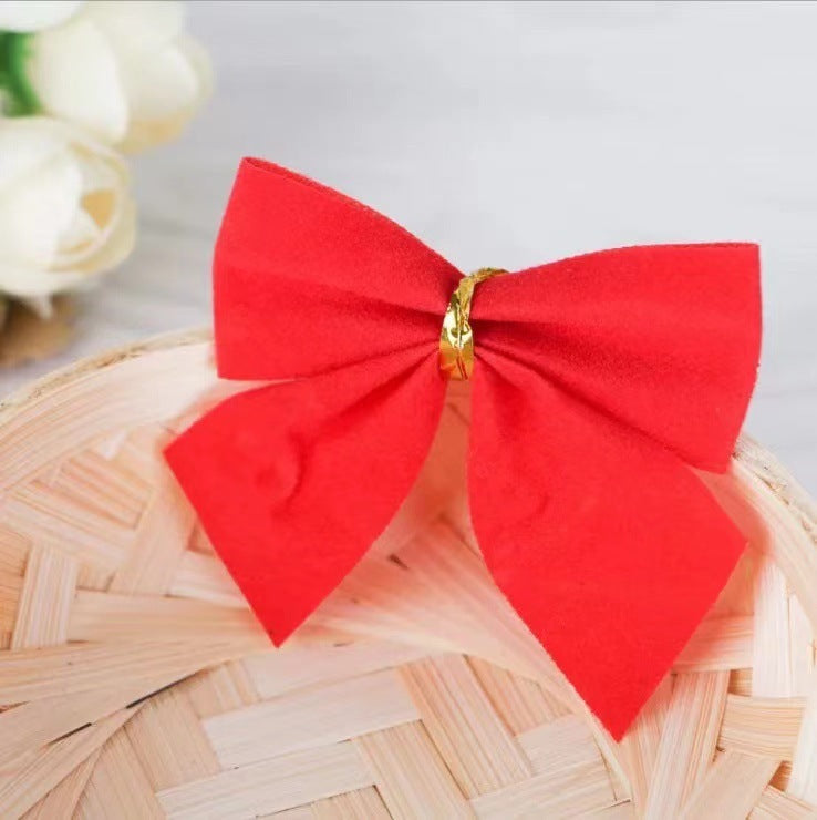 Christmas Decorations Small Bowknot Red Gold Silver