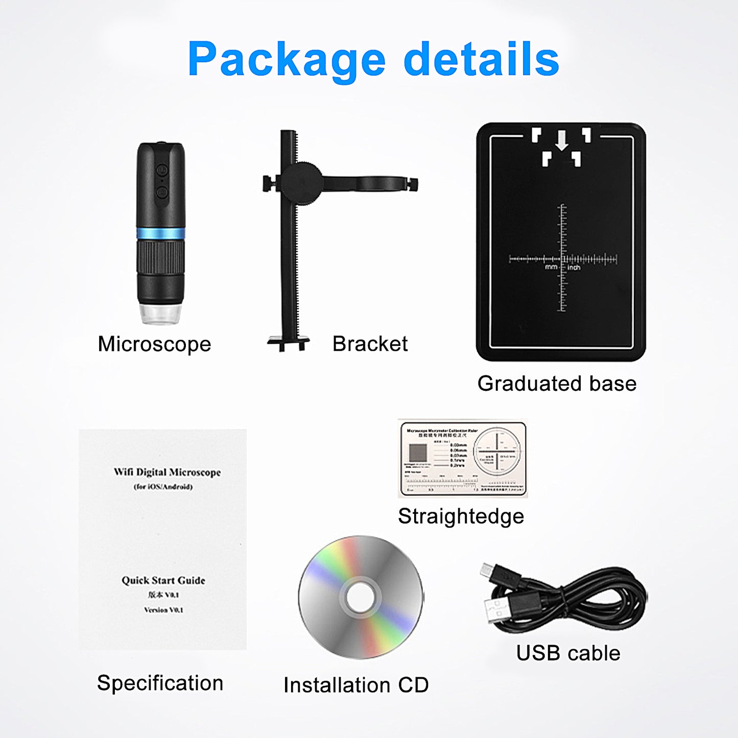 Microscope numérique HD avec support en plastique