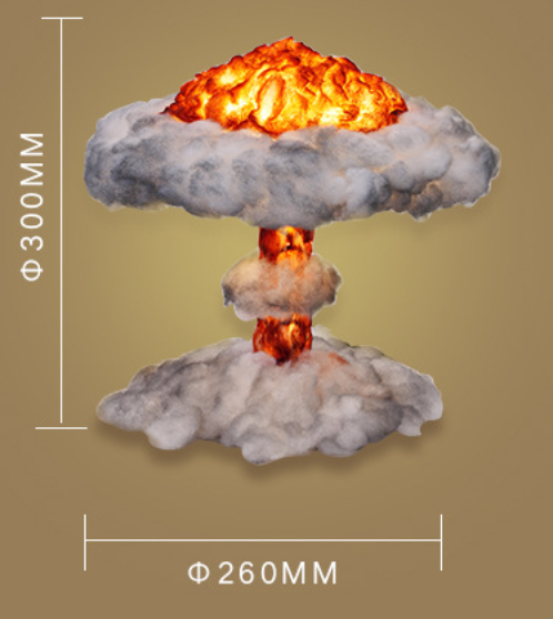 Lámpara de nube en forma de hongo para dormitorio, explosión nuclear