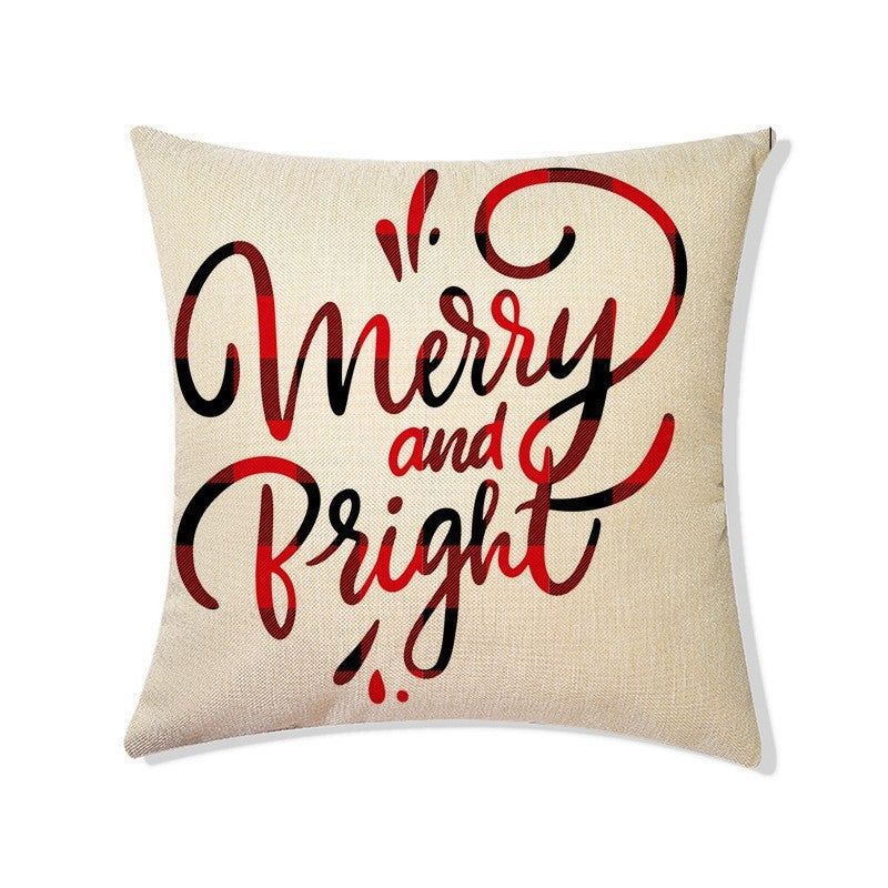 Christmas Linen Pillow Cover Home Decoration