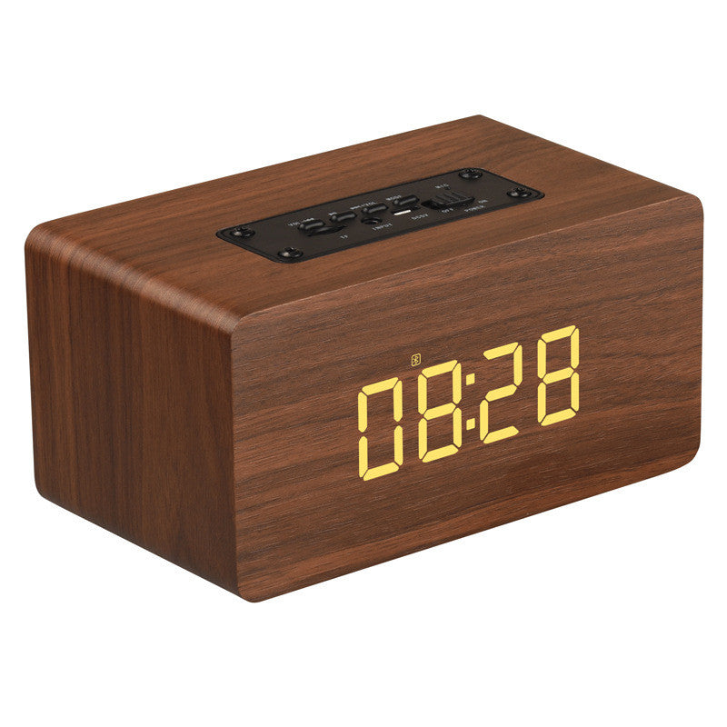 Haut-parleur Bluetooth en bois version horloge