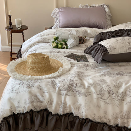 Home French Ice Silk Lace Bedding