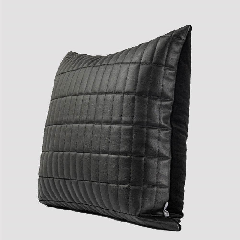 Modern Minimalist Black Leather Waist Pillow