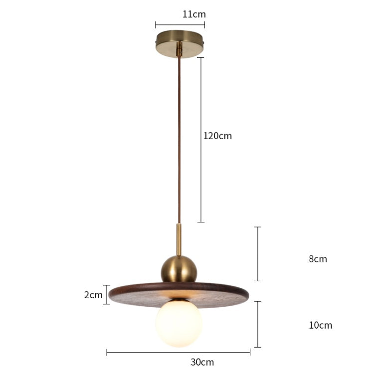 Lustre de salle à manger en noyer, lampes rétro de personnalité créative