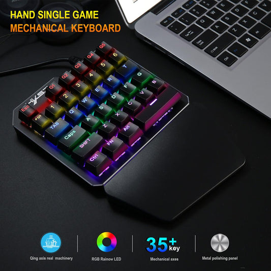 Mini teclado mecánico de una mano con 35 teclas