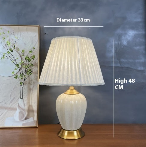 Bronze Ceramic Table Lamp Household Minimalist Decoration Bedside Lamp