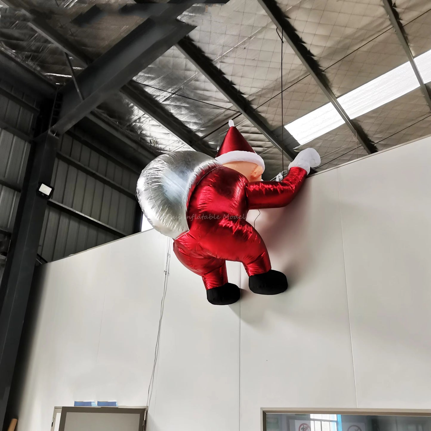 Muro de escalada inflable con decoración navideña, modelo inflable de Papá Noel