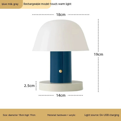 Lámpara de mesa táctil inalámbrica con carga, luz ambiental junto a la cama