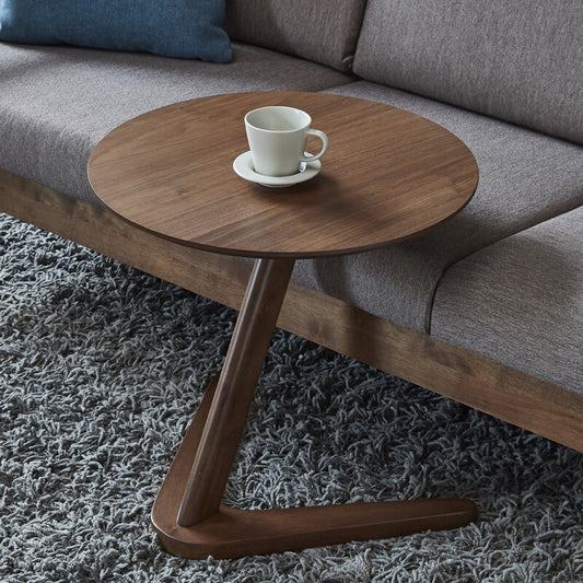 Petite table ronde multifonctionnelle en bois massif, salon nordique, balcon