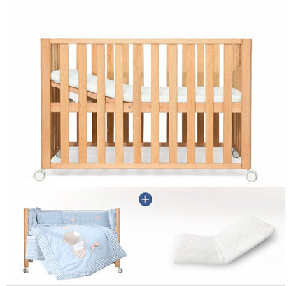 Beech Solid Wood Splicing Movable Multi-functional Crib