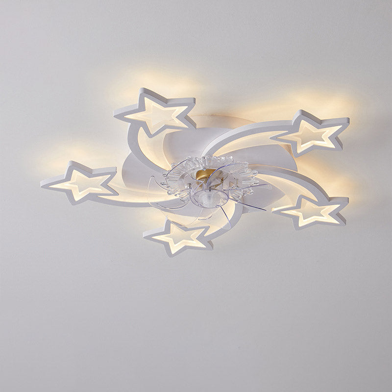 Lumière de salon simple et moderne, nouvelle lumière de ventilateur de plafond de chambre à coucher silencieuse